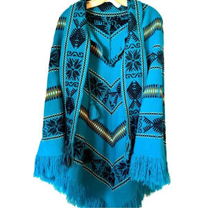 Women’s Navajo Boho Style Wool Blend Casual Poncho
